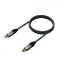 AISENS Cable USB 3.2 Gen2x2 Aluminio 20Gbps 8K@30Hz 5A 100W E-Mark, Tipo USB-C/M-USB-C/M, Gris, 1.0 m