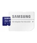 Tarjeta de Memoria Samsung PRO Plus 2023 256GB microSD XC/ Clase 10/ 180MBs