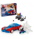 Lego marvel coche de carreras spiderman y duende verde venomizado