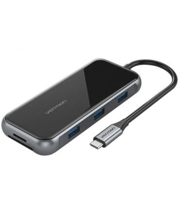 Docking usb tipo-c vention tflhb/ 1xhdmi 4k/ 3xusb/ 1xrj45/ 1xlector de tarjetas/ 1xtrrs 3.5/ 1xusb tipo-c pd/ gris