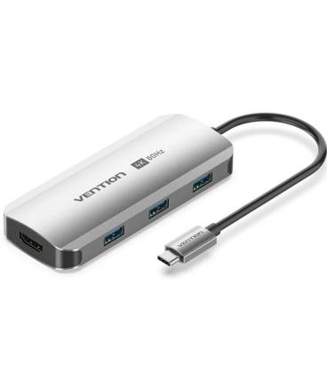 Docking usb tipo-c vention tqdhb/ 1xhdmi 4k/ 3xusb/ 1xusb tipo-c pd/ gris