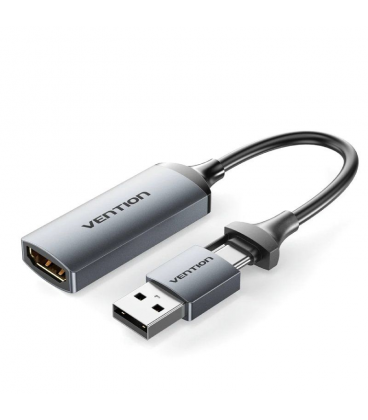 Conversor hdmi 4k 60hz vention acwha/ hdmi hembra / usb macho - usb tipo-c macho/ 480mbps/ 10cm/ negro