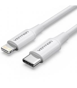 Cable usb 2.0 tipo-c lightning vention lajwf/ usb tipo-c macho - lightning macho/ hasta 27w/ 480mbps/ 1m/ blanco