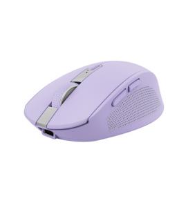 Ratón Inalámbrico por Bluetooth Trust Ozaa Compact Wireless/ Batería recargable/ Hasta 3200 DPI/ Morado