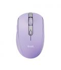 Ratón Inalámbrico por Bluetooth Trust Ozaa Compact Wireless/ Batería recargable/ Hasta 3200 DPI/ Morado