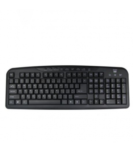 TECLADO MULTIMEDIA EWENT NEGRO CON DISEÑO PT (USB).