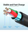Vention Cable USB 2.0 COLBI/ USB Macho - MicroUSB Macho/ Hasta 60W/ 480Mbps/ 3m/ Negro