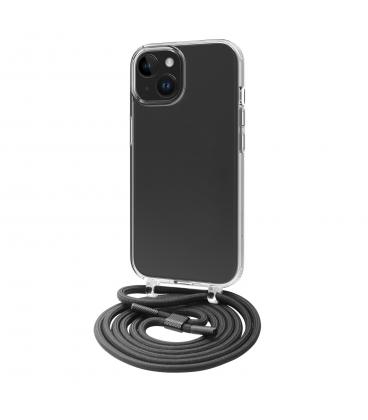 Funda muvit recycletek para apple iphone 15 transparente + colgante negro