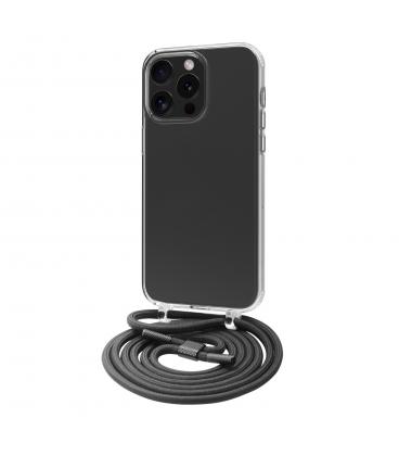 Funda muvit recycletek para apple iphone 15 pro transparente + colgante negro