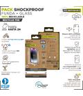 Funda muvit shockproof 2m para apple iphone 15 pro max transparente + protector pantalla cristal templado marco negro