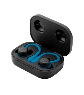 Auriculares deportivos phoenix spartan bluetooth 5.3 manos libres accesorios intercambiables detalles en azul