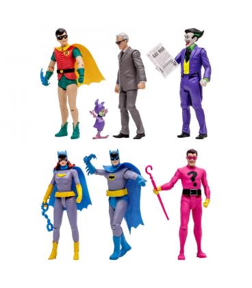 Surtido de 6 figuras mcfarlane dc retro batman 66 15cm