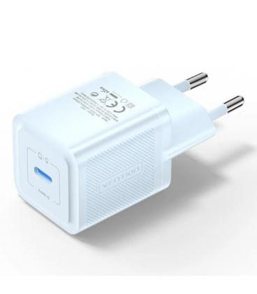 Cargador gan de pared vention fepl0-eu/ 1xusb tipo-c/ 20w