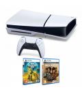 Consola ps5 sony playstation 5 slim 1tb chasis d + uncharted legacy collection + helldivers
