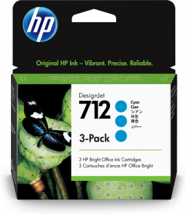 TINTA HP 712 PACK 3 CIAN