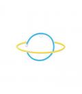 Luz neon forever light neon led saturn yellow blue/ funciona a pilas y usb