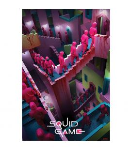Poster el juego del calamar escaleras & esbirros enmascarados