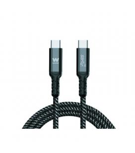 Cable usb 3.1 tipo-c woxter pe26-184/ usb tipo-c macho - usb tipo-c macho/ hasta 100w/ 10gbps/ 2m/ negro