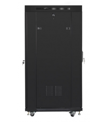 ARMARIO LANBERG RACK 19" 27U 600X800 FLAT PACK PUERTA MESH NEGRO CON LCD