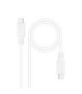 Nanocable Cable USB 2.0 3A, tipo USB-C/M-USB-C/M, Blanco, 1 m