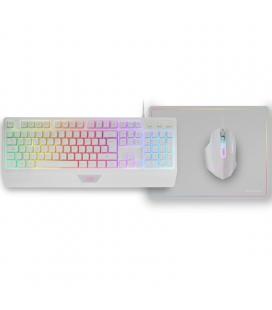 Pack gaming mars gaming mcp124/ teclado h-mech + ratón óptico + alfombrilla/ blanco