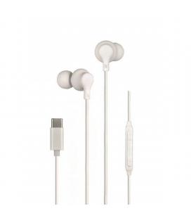 Auriculares intrauditivos daewoo dw2016/ con micrófono/ usb tipo-c/ blancos