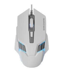 Ratón gaming mars gaming mm024/ hasta 4000 dpi/ blanco