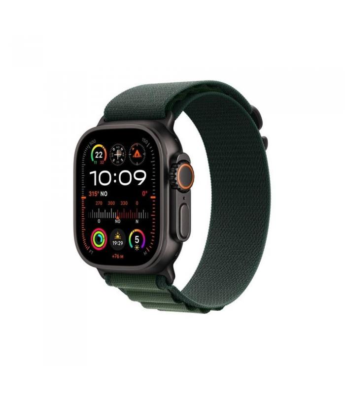 Smartwatch apple watch ultra gps cell 49mm black titanium case dark  green alpine loop large