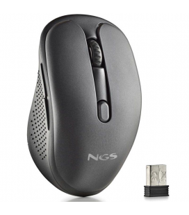 Ratón inalámbrico ngs evo spook silencioso/ batería recargable/ hasta 1600 dpi/ negro