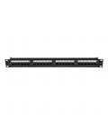Patch panel lanberg 24 puertos 1u cat.6a utp 19pulgadas negro