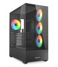 CAJA GAMING SHARKOON AK6 TGV ATX NEGRO 4XVENT 120MM 2XUSB SN FUENTE