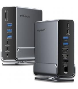 Docking usb tipo-c vention tpuh0/ 2xhdmi/ 1xdisplayport/ 3xusb tipo-c/ 5xusb/ 1xrj45/ 1xlector de tarjetas/ 1xjack 3.5/ 1xusb