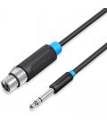 Cable estéreo vention bbebh/ jack 6.5 macho - xlr hembra/ 2m/ negro