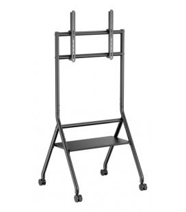 AISENS Soporte de suelo eco con rueda, 1 bandeja para pantalla interactiva/TV 80kg de 37-86, Negro