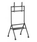 AISENS Soporte de suelo eco con rueda, 1 bandeja para pantalla interactiva/TV 80kg de 37-86, Negro