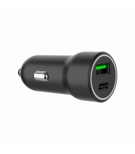CARGADOR RAPIDO PARA COCHE GEMBIRD CON 2 PUERTOS USB, TIPO C PD, 20 W, NEGRO