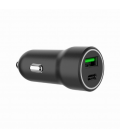 CARGADOR RAPIDO PARA COCHE GEMBIRD CON 2 PUERTOS USB, TIPO C PD, 20 W, NEGRO