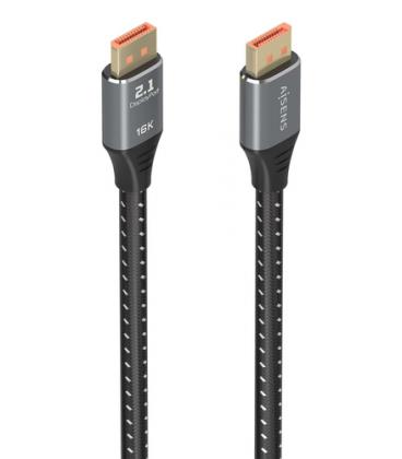 Cable DisplayPort 2.1 16K Aisens A158-0903/ DisplayPort Macho - DisplayPort Macho/ 80Gbps/ 2m/ Negro