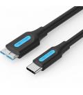 Cable usb 3.0 vention cqabf/ microusb macho - usb tipo-c macho/ 5gbps/ 1m/ negro