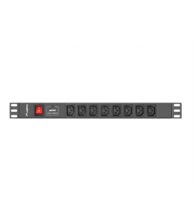 REGLETA LANBERG 1U 16A RACK 19 8X SOCKET IEC C13 NEGRO 2M