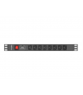 REGLETA LANBERG 1U 16A RACK 19 8X SOCKET IEC C13 NEGRO 2M