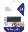 Verbatim Slider - Unidad USB de 32 GB - Negro