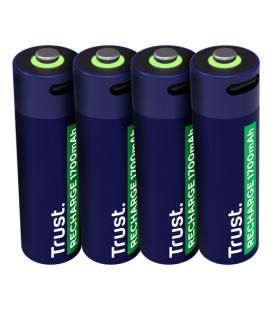 Pack de 4 Pilas AA Trust 25631/ Recargables