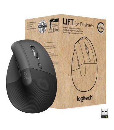 Ratón Ergonómico Inalámbrico por Bluetooth/ 2.4GHz Logitech Lift Vertical Ergonomic Mouse Business/ Hasta 4000 DPI/ Grafito
