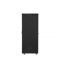ARMARIO LANBERG RACK 19? 27U 800X1000 FLAT PACK NEGRO PUERTA DE CRISTAL CON LCD