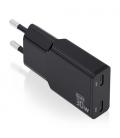 Cargador gan de pared aisens asch-30w2p049-bk/ 2xusb tipo-c/ 30w