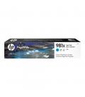 Cartucho hp pagewide enterprise 981x color 556 - mfp 586 capacidad cyan