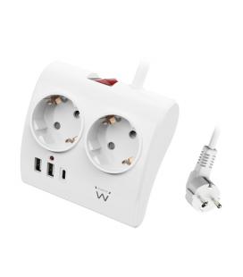 Ewent EW3870 base múltiple 1,5 m 3 salidas AC Interior Blanco