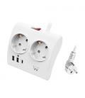 Ewent EW3870 base múltiple 1,5 m 3 salidas AC Interior Blanco