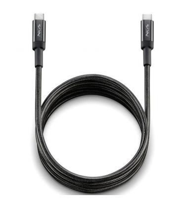 Cable usb 2.0 tipo-c ngs knot/ usb tipo-c macho - usb tipo-c macho/ hasta 100w/ 480mbps/ 3m/ negro